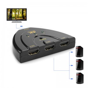 Switch HDMI 1.4 cu 4 intrari si o iesire HDMI cu comutator pentru rezolutie 1080P 4K